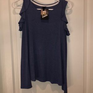 Long sleeved open shoulder girls blouse